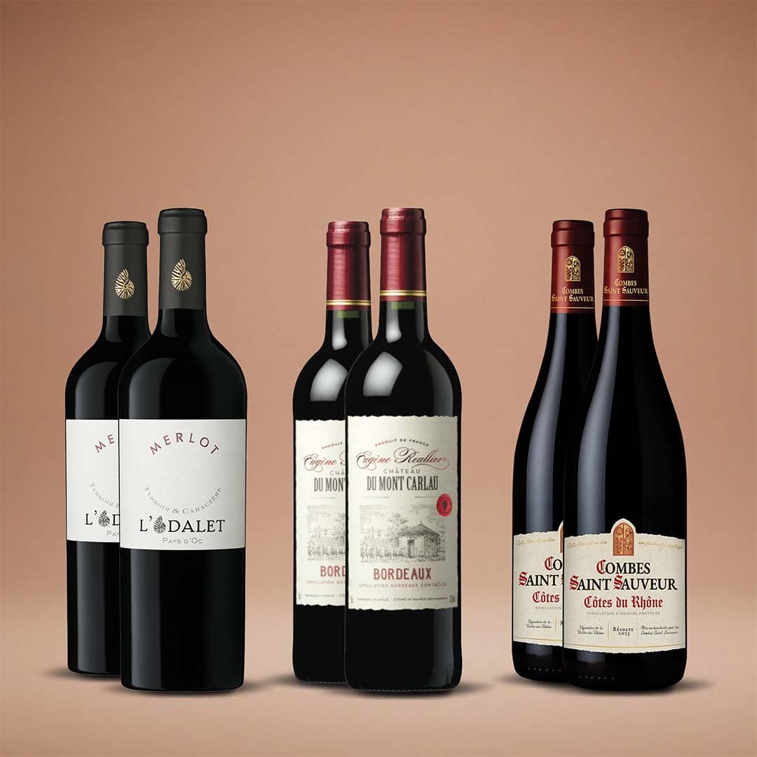Fransk rödvinsmix Bordeaux och Rhône