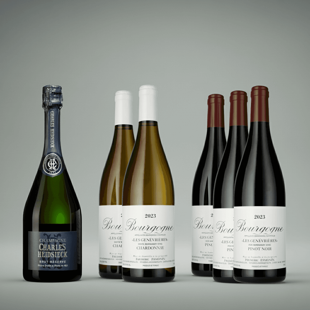 Champagne och Bourgogne flaska