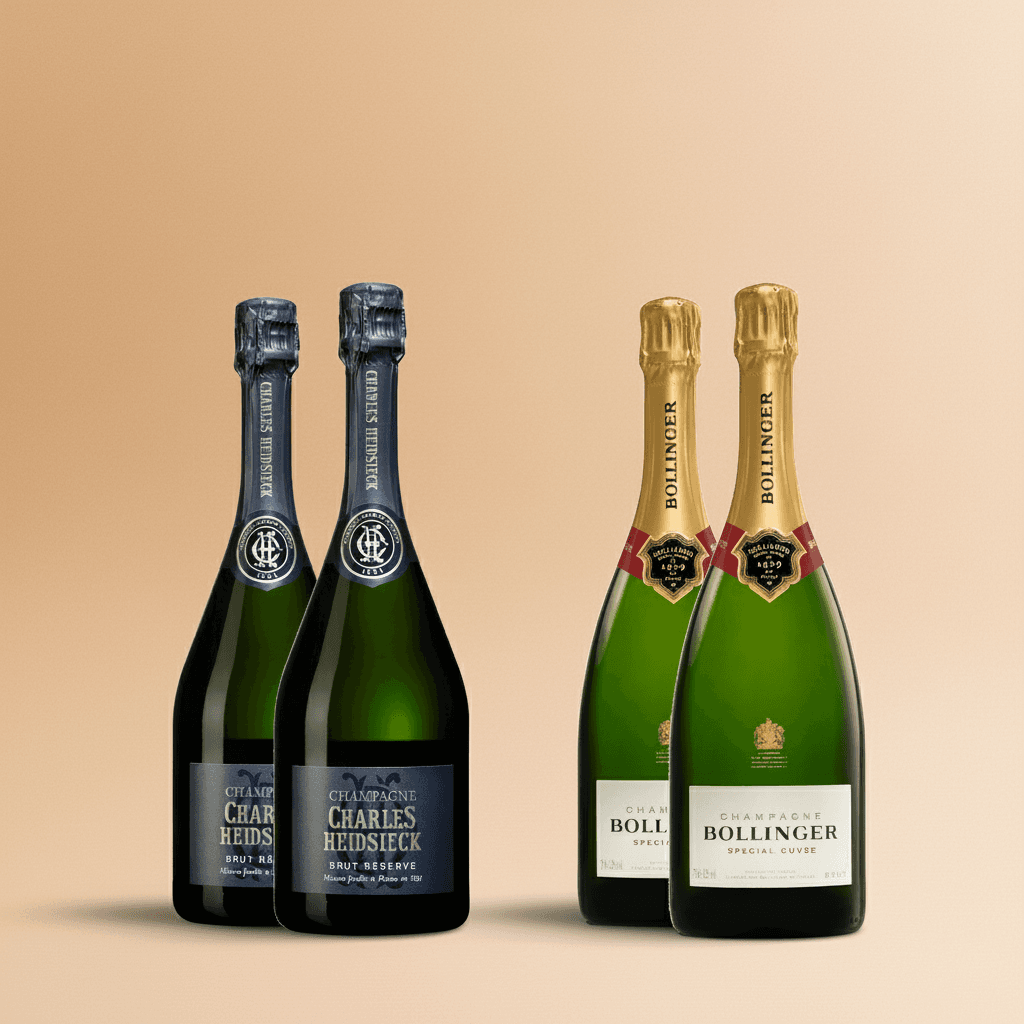 Champagneklassiker – två stilar av mästerskap flaska